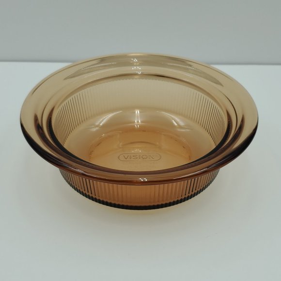 Corningware Vision Amber Ribbed Casserole Dish V-30-B 24 oz 750 ml - Picture 4 of 7